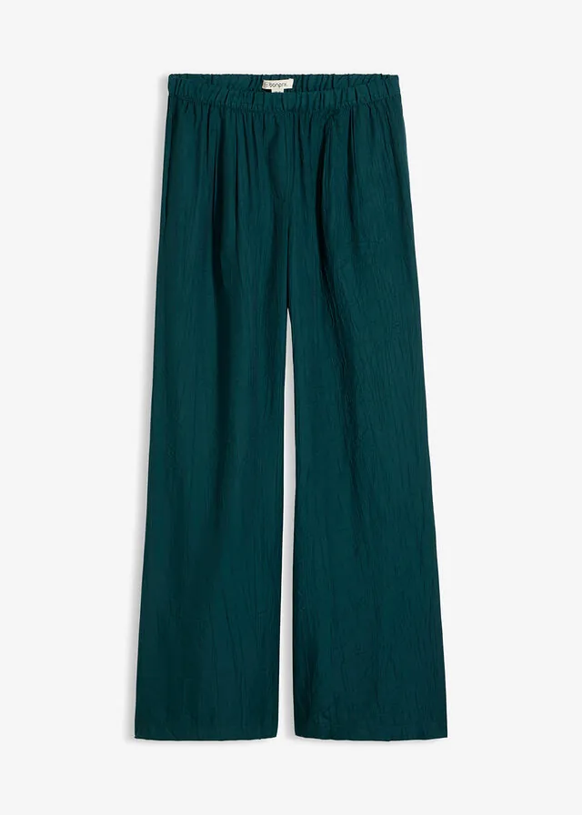 Pantalón de mezcla de viscosa con aspecto plisado
