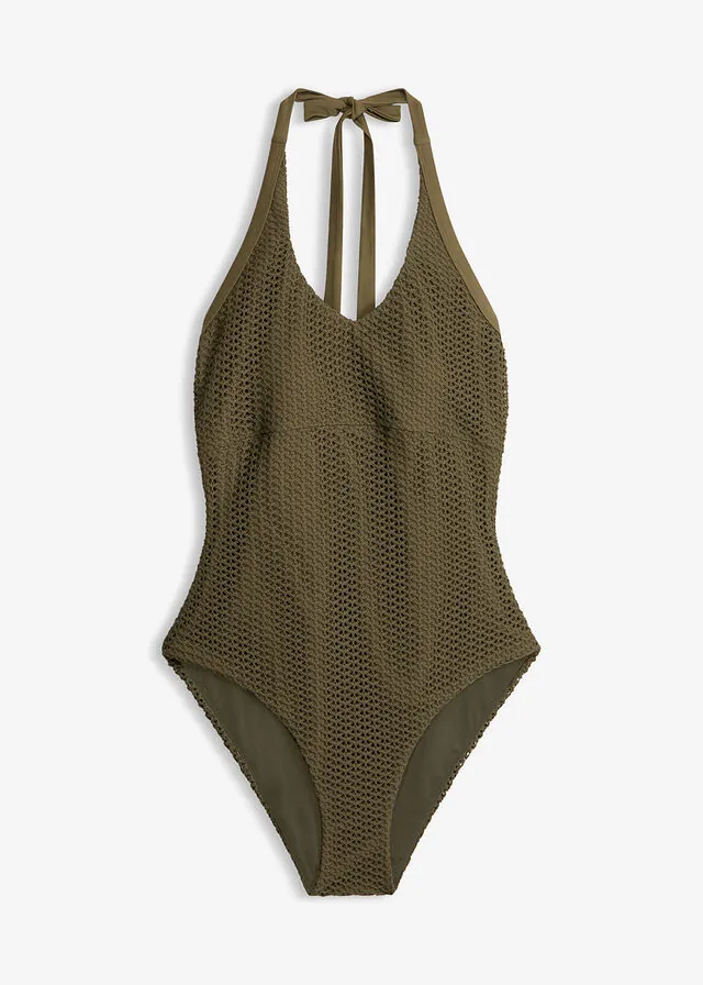 Bañador tipo halter de ganchillo