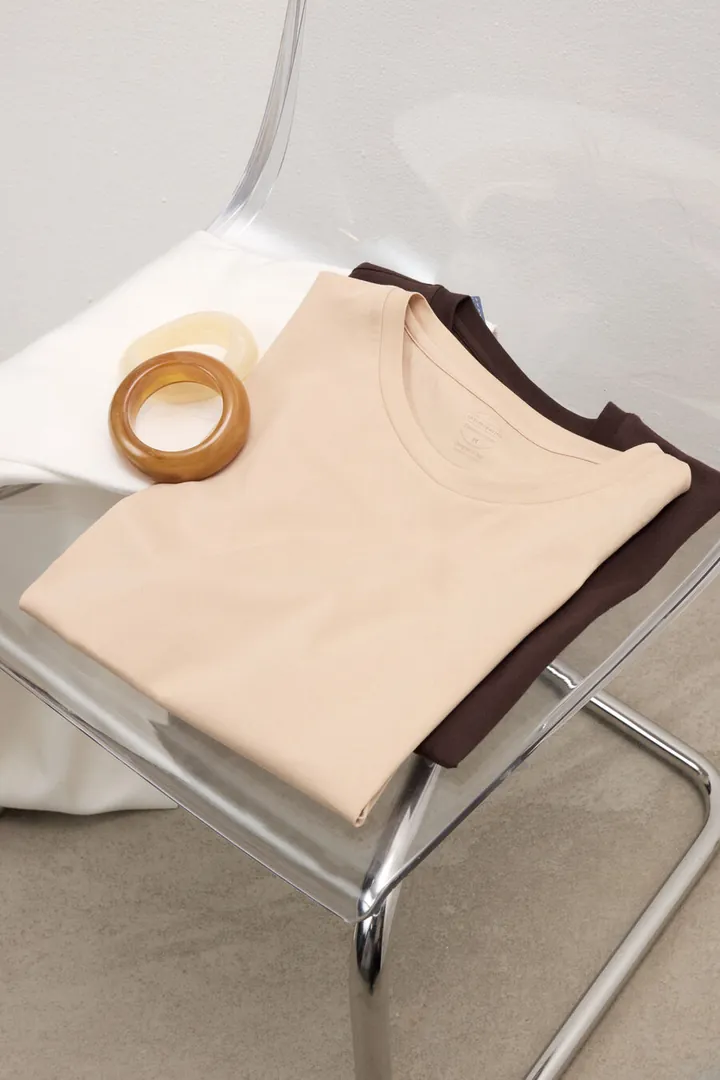 Intimissimi Camiseta de Manga Corta de Elevated Cotton Mujer Natural Tamaño L