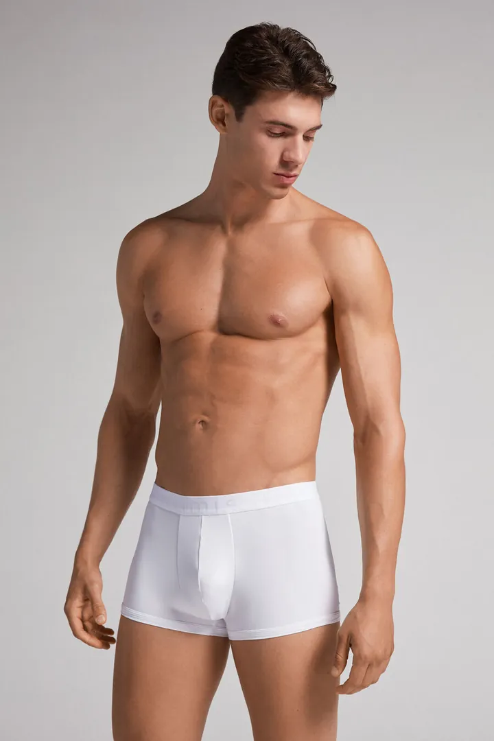 Intimissimi Bóxer de microfibra para hombre con logotipo Hombre Azul Tamaño 38