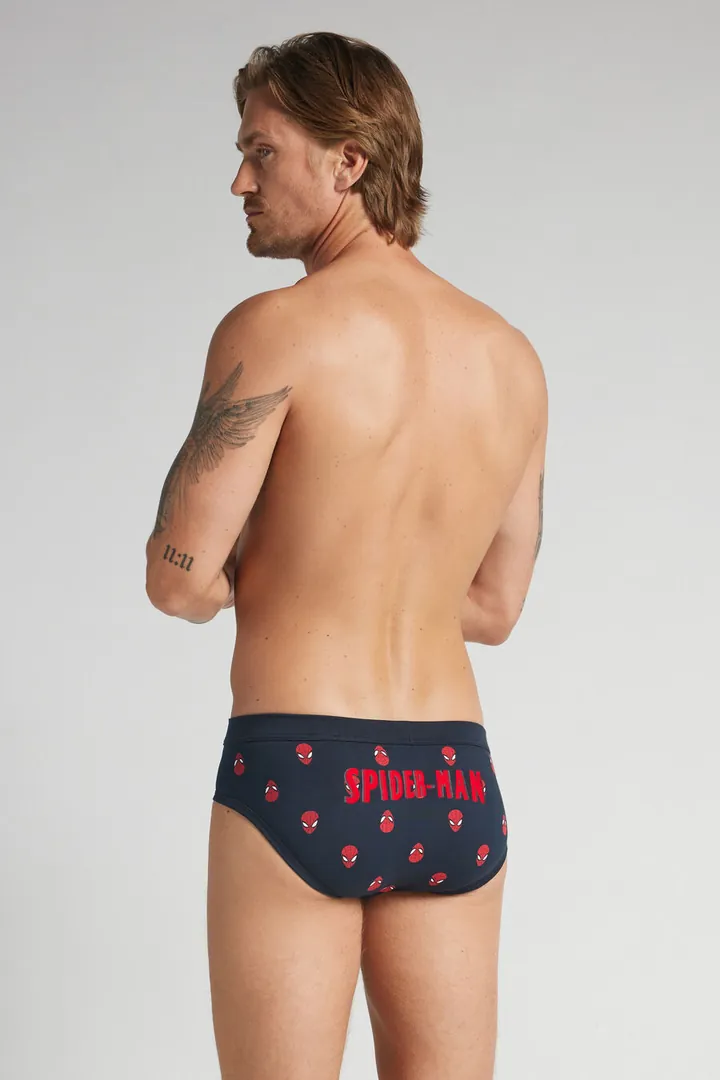Intimissimi Slip Algodón Superior Marvel Spider-Man Hombre Azul Tamaño 38