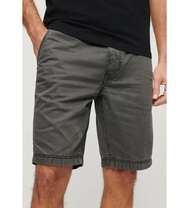 Superdry para hombre. M7110397A Pantalón chino corto Officer gris (30), Casual, Algodón