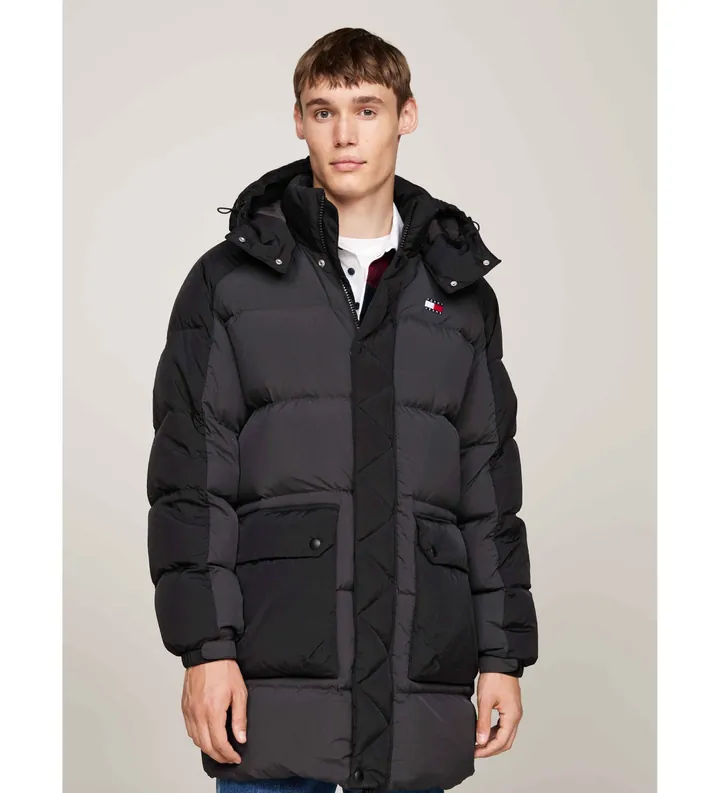 Tommy Jeans para hombre. DM0DM19999 Abrigo Two Tone negro (S), Casual, Manga larga, Sostenible, Nylon reciclado