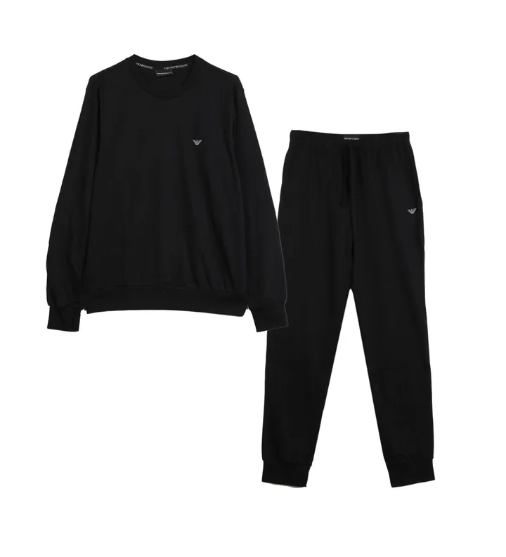 EA7 para hombre. 8NPV63_PJVRZ Chándal Liso negro (L), Casual, Deportivo, Algodón, Multideporte, Manga larga