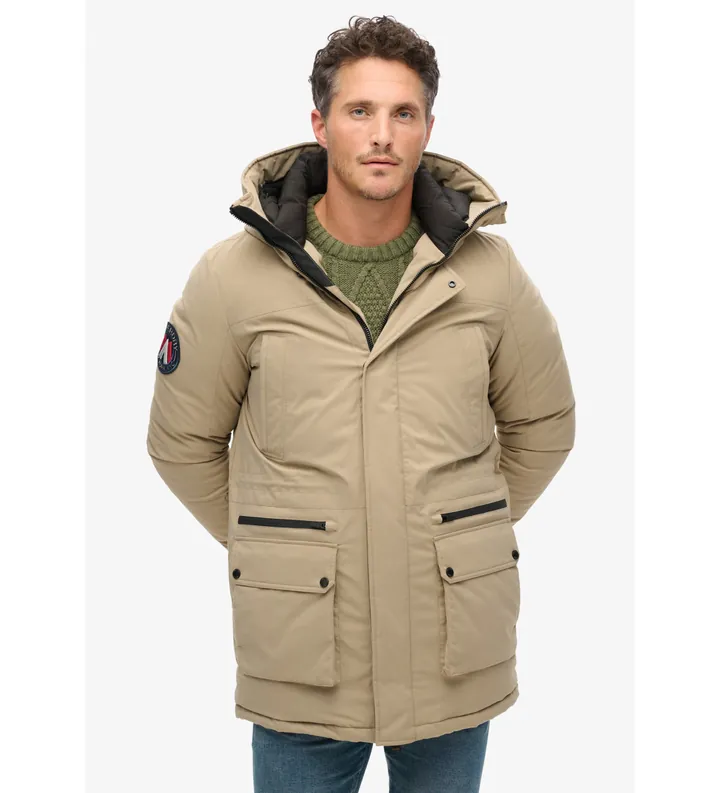 Superdry para hombre. M5011909A Parka City Padded beige (L), Casual, Poliéster, Sostenible