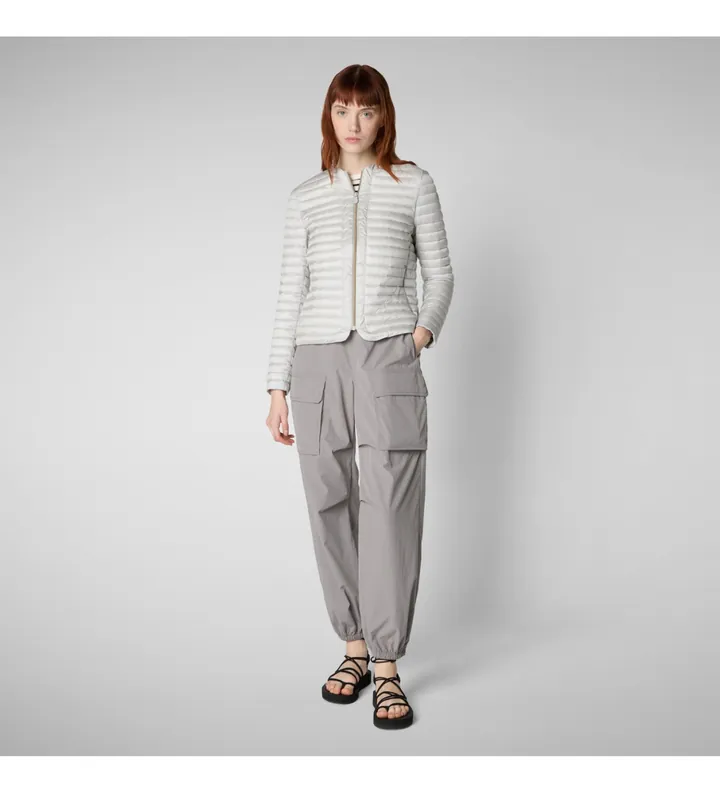 Save The Duck para mujer. D30614W-IRIS20 Chaqueta Carina gris (L), Casual, Nylon, Manga larga