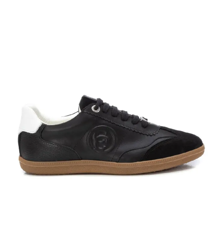 Carmela para mujer. 16206003-NEGRO Zapatillas de piel 162060 negro (35), Plano, Cordones, Casual
