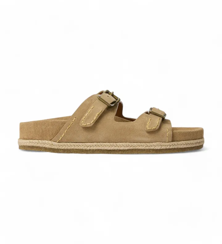Polo Ralph Lauren para hombre. 803916776003 Sandalias de Piel Turbach marrón (41), Plano, Ninguno, Casual