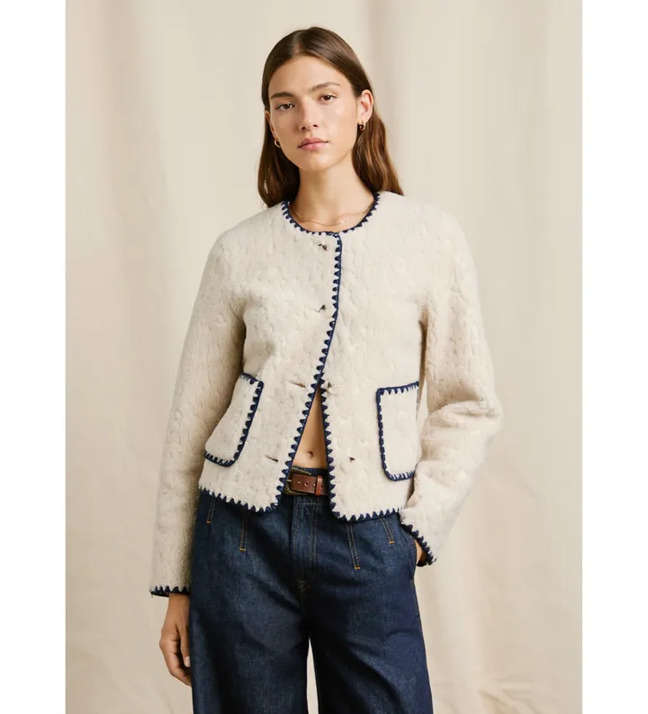 Pepe Jeans para mujer. PL4024390 Chaqueta Rocco blanco (L), Casual, Poliéster
