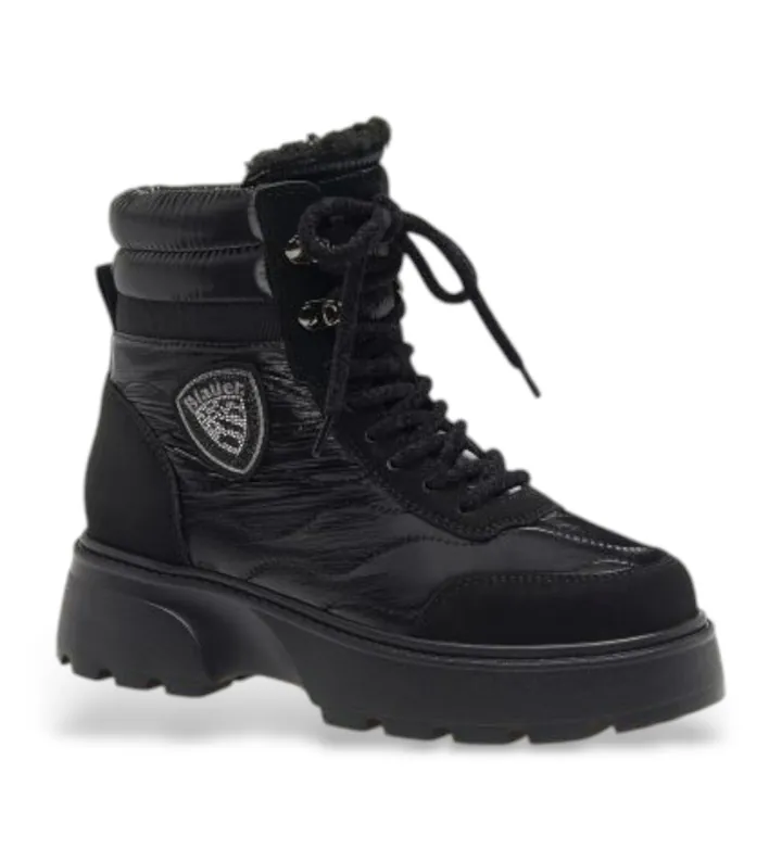 Blauer para mujer. F5BLANCA03 Botines de piel 03 negro (38), Plano, Cordones, Casual