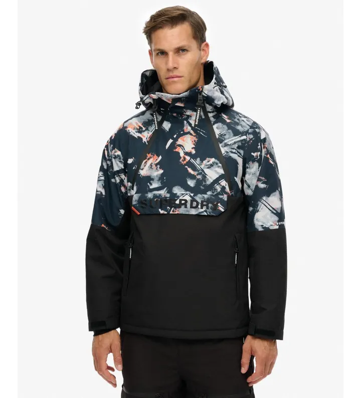 Superdry para hombre. MS110192A Chaqueta Freestyle Overhead Ski negro (L), Casual, Deportivo, Poliéster, Nieve, Outdoor