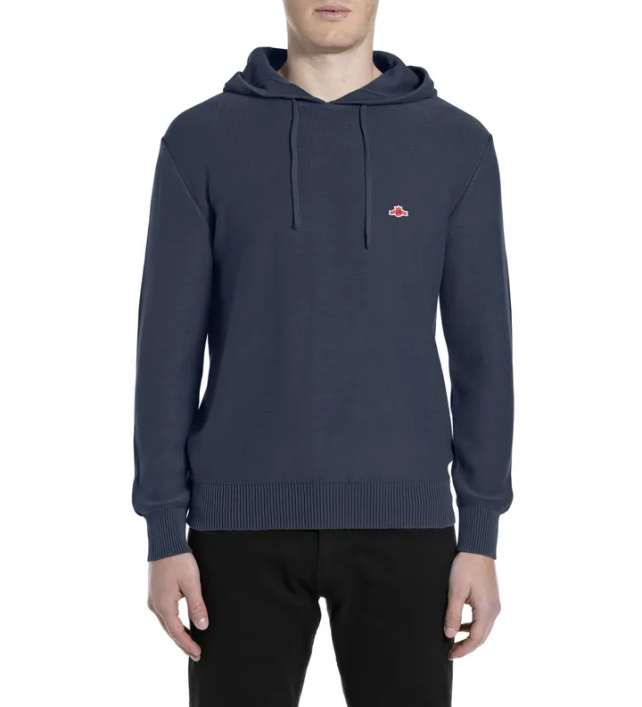 Replay para hombre. UK4865.000.G21280G Sudadera con capucha de punto de algodón azul (L), Casual