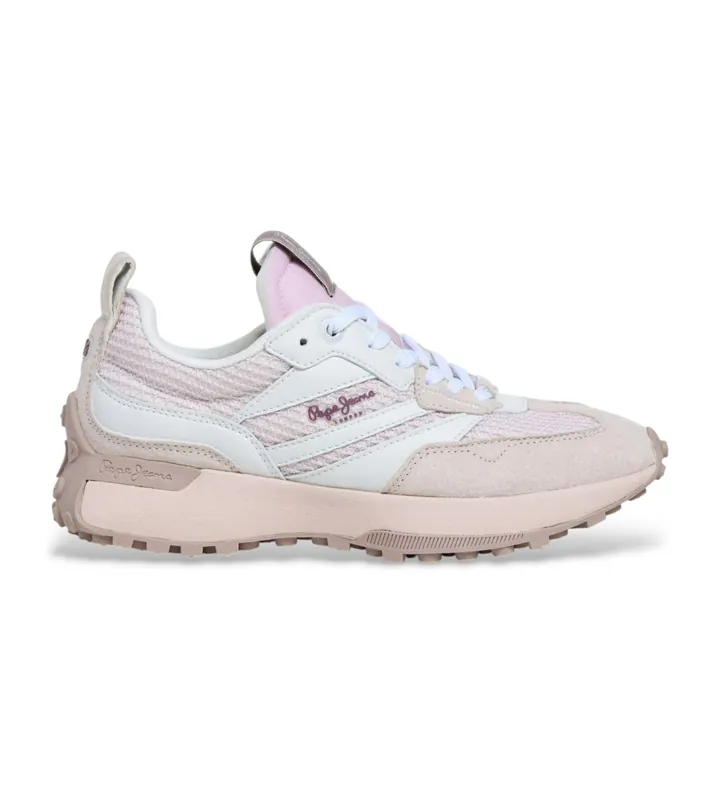Pepe Jeans para mujer. PLS600046 Zapatillas Lucky Knitted rosa (37), Plano, Cordones, Casual