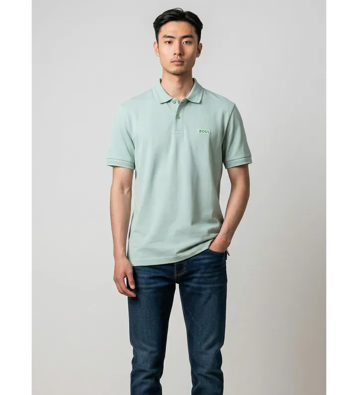 BOSS para hombre. 50554574 Polo Pio (L), Casual, Verde, Algodón, Manga corta