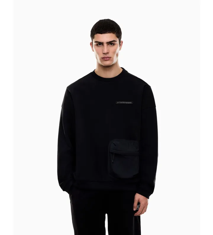 EA7 para hombre. 7M001585_AF12660 Sudadera Athletic Mix negro (3XL), Casual, Deportivo, Algodón