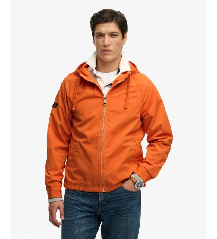 Superdry para hombre. M5012348A Chaqueta Washed Twill naranja (L), Casual, Algodón