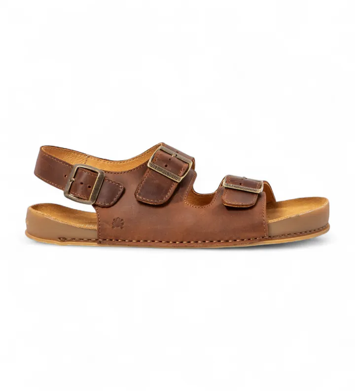 El Naturalista para mujer. 260011156005_012 Sandalias N6001 Arizona marrón (41), Piel, Plano, Hebilla, Casual