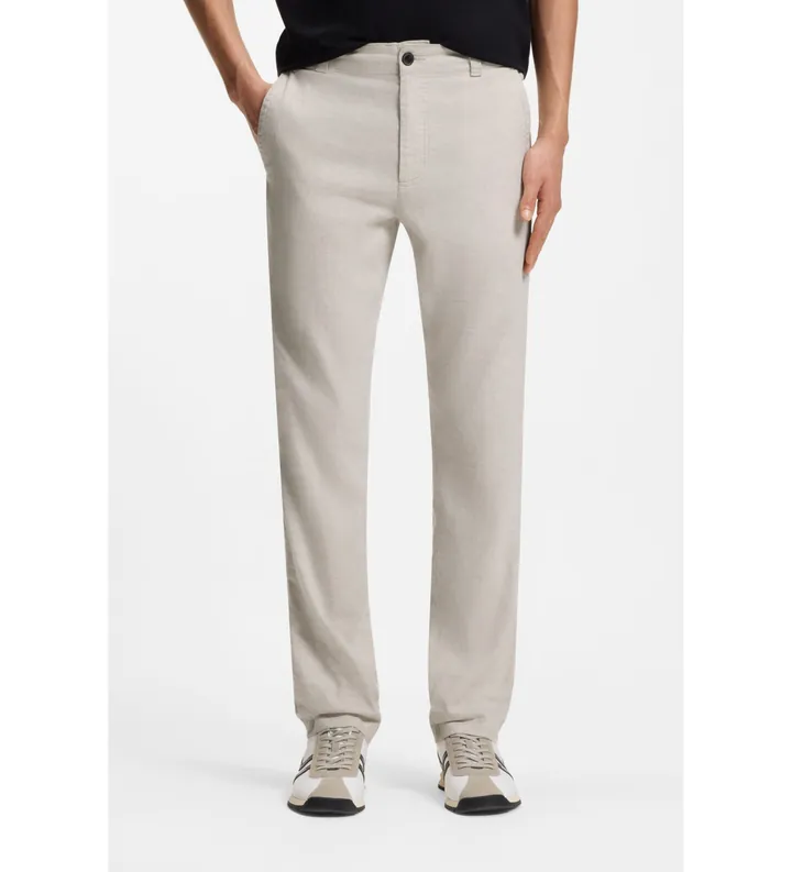 BOSS para hombre. 50559595 Pantalón Lino Logo beige (34/36), Casual