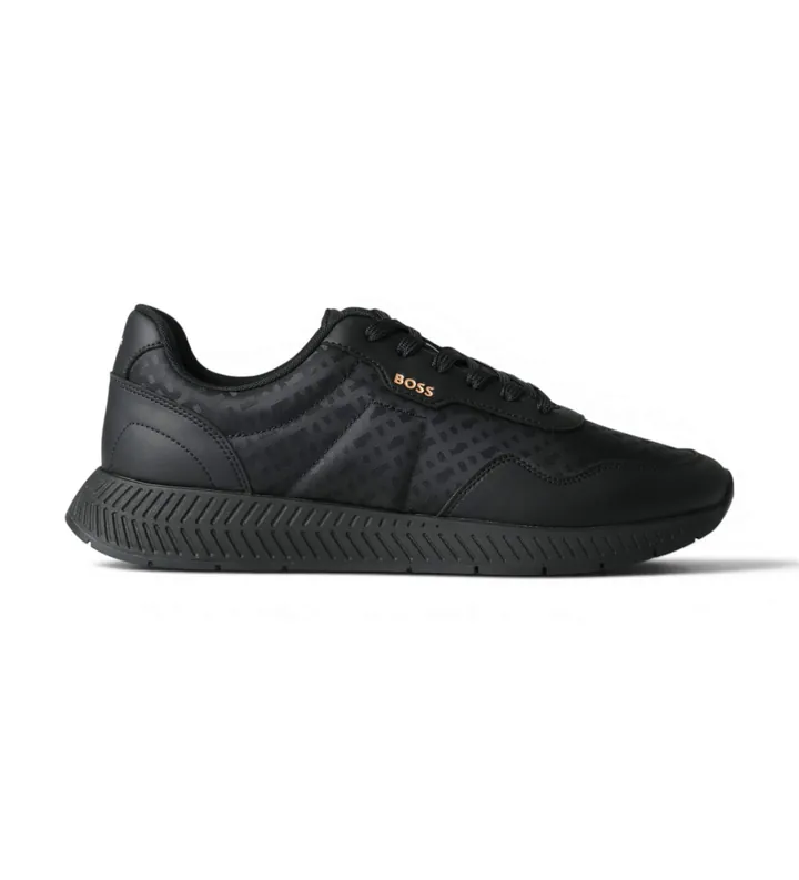 BOSS para hombre. 50568772 Zapatillas Titanium Runn negro (40), Plano, Cordones, Casual