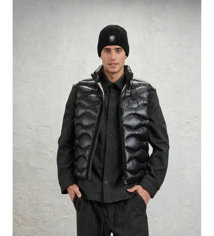 Blauer para hombre. 26WBLUX02055 Chaleco acolchado Danny negro (L), Casual, Poliamida