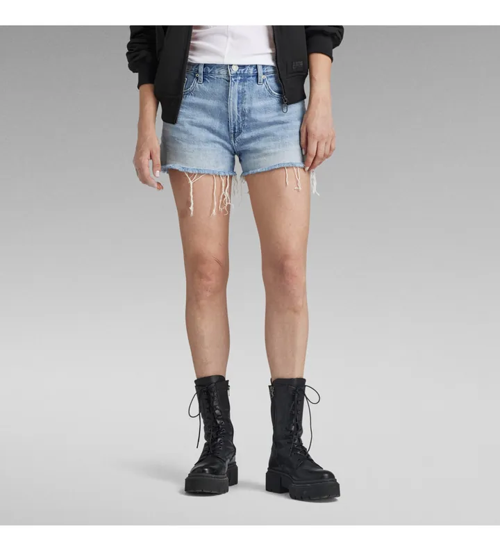 G-Star para mujer. D24376-D536-G339 Shorts True Raw Edge azul (30), Casual, Algodón, Denim