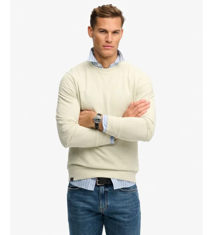 Superdry para hombre. M2014044A Sudadera Classic Essential beige (L), Casual, Algodón