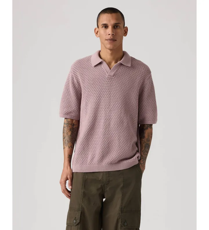 Levi's para hombre. 007T8-0001 Polo Dillon lila (L), Casual, Algodón, Manga corta