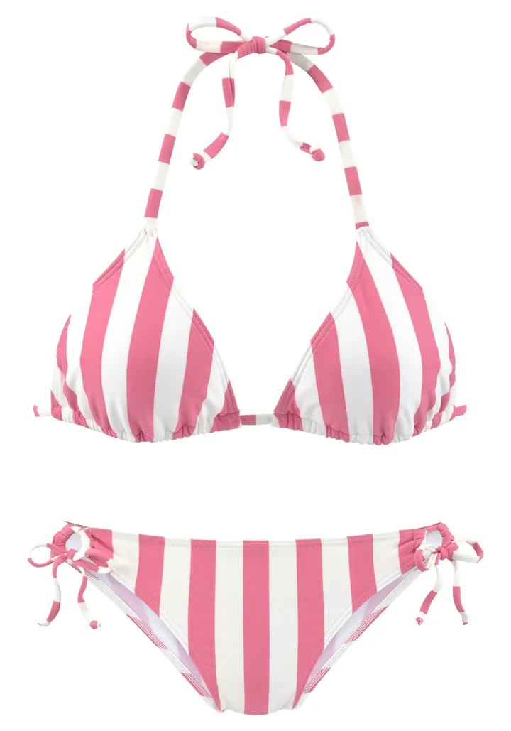 VENICE BEACH Bikini rosa / blanco