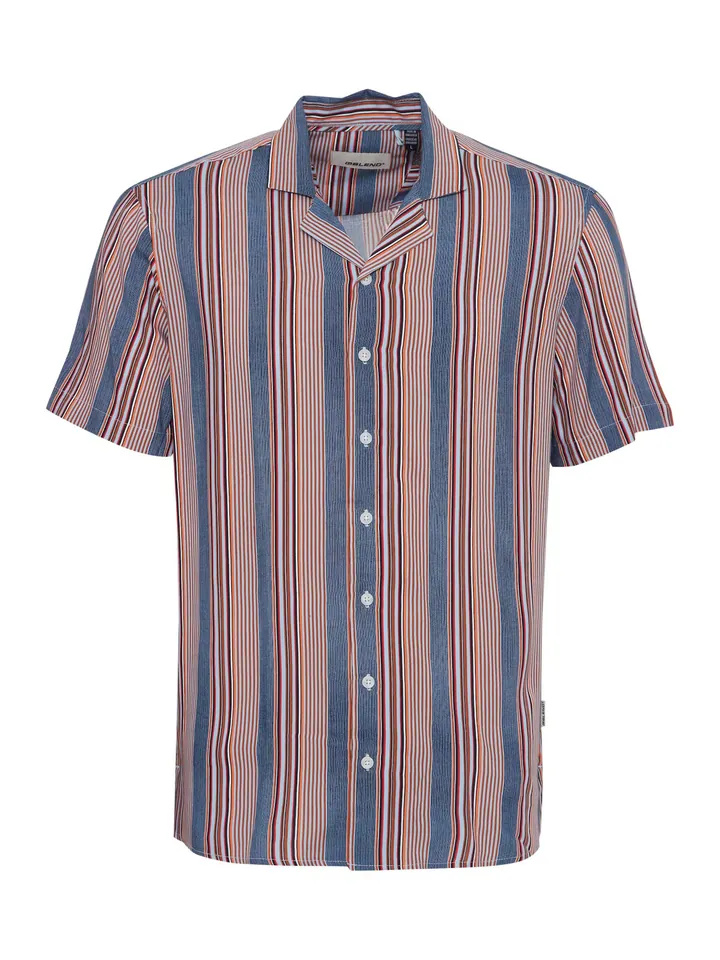 BLEND Camisa azul / rojizo