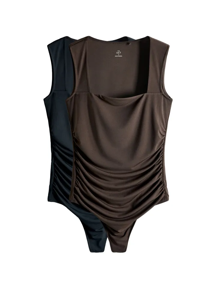 The Set Body camiseta marrón / negro