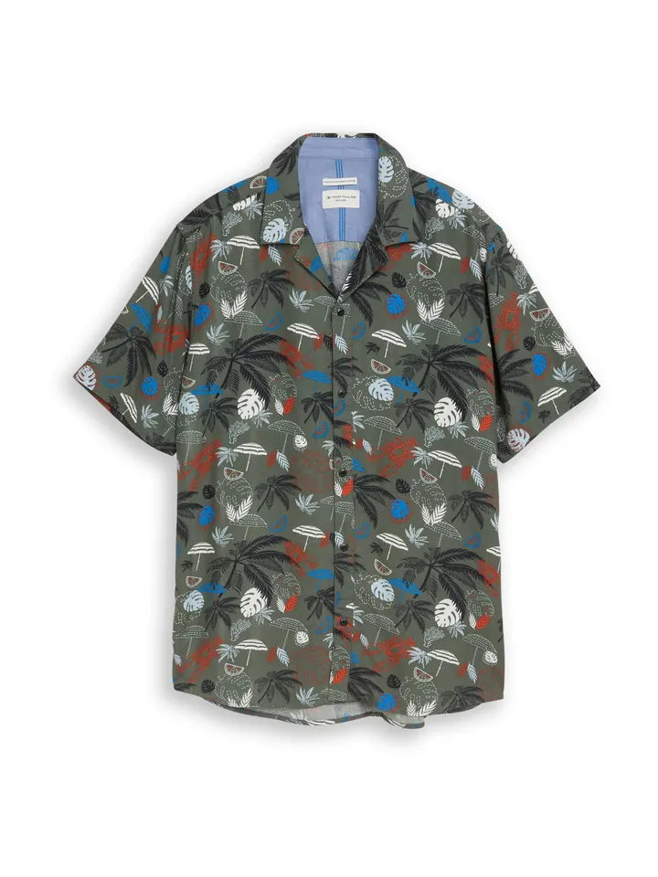 TOM TAILOR Camisa  azul real / jade / rojizo / blanco