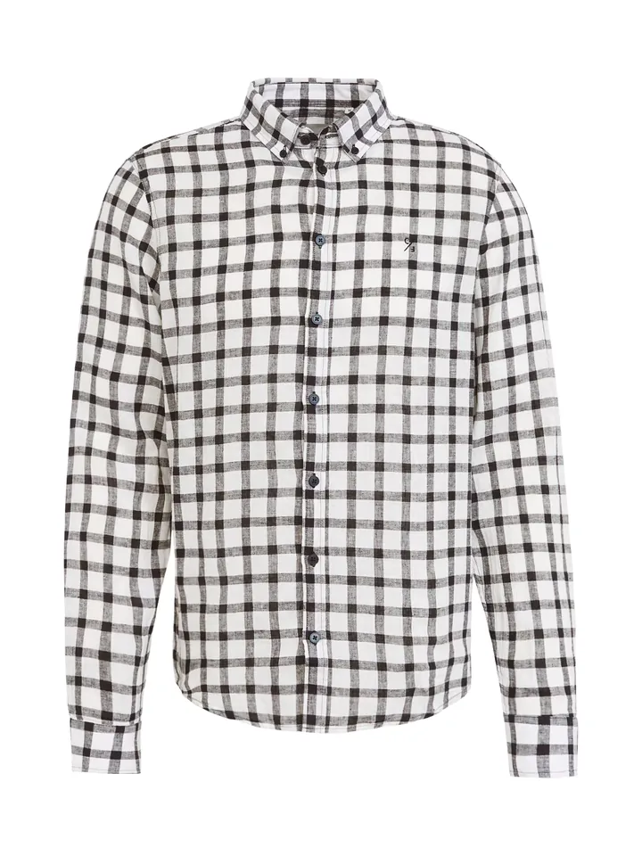 Casual Friday Camisa 'Anton' azul noche / gris / blanco