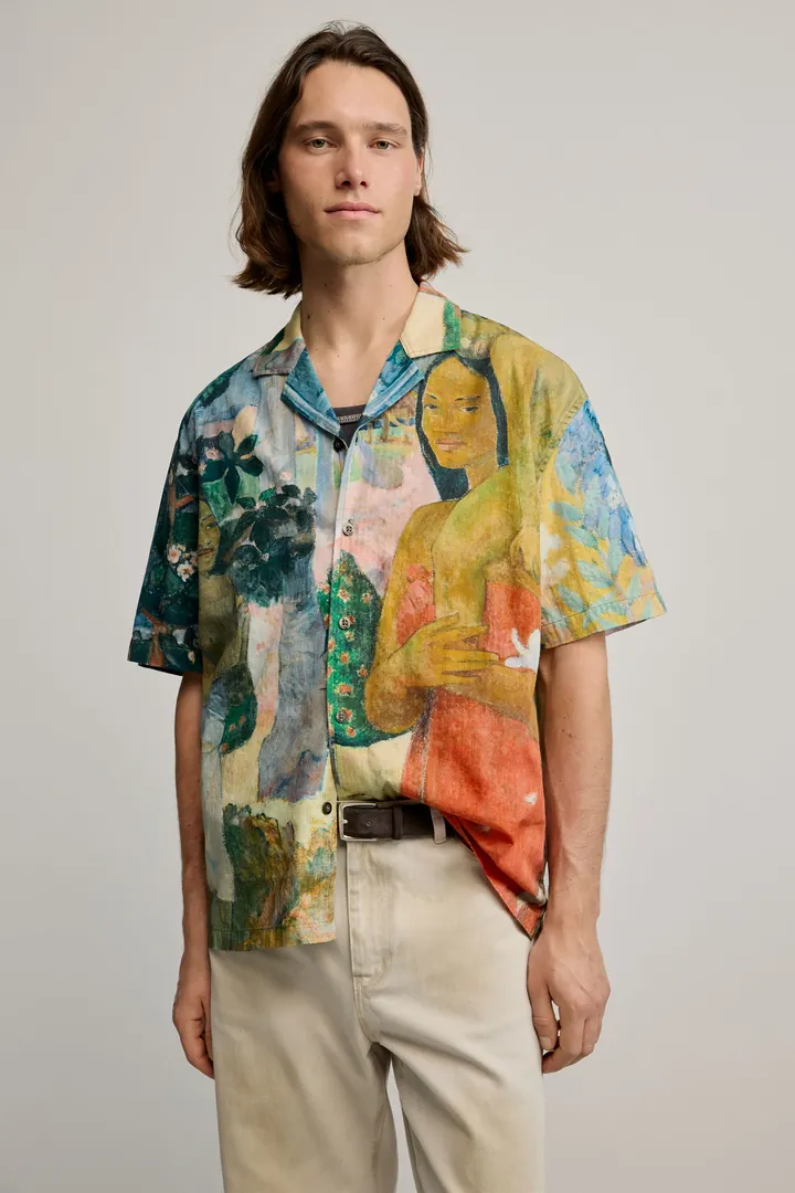 Desigual, Camisa estampada gaugin, Hombre, Algodon, Rojo, L