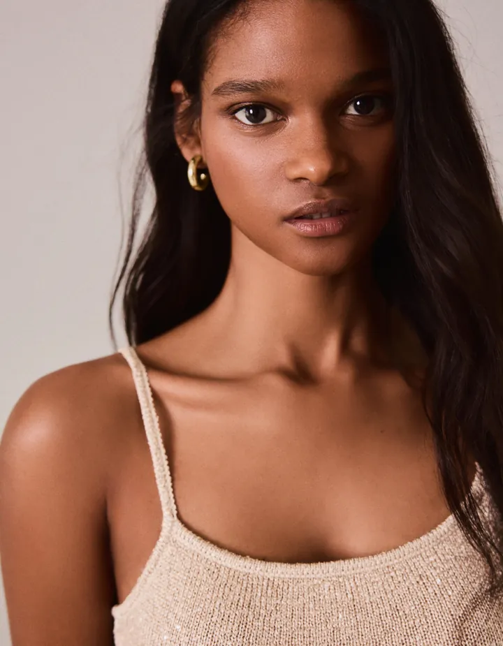 Bershka Pack 3 Pendientes Aros Mix Tamaños Mujer Oro