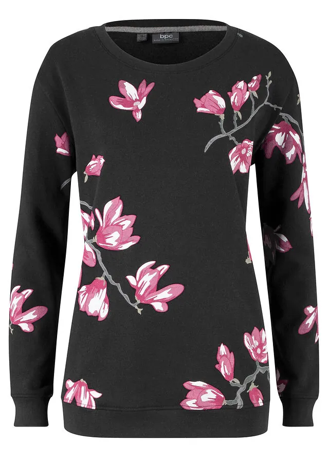Sudadera con estampado de flores de corte holgado
