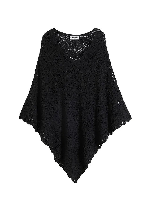 Poncho con aspecto de ganchillo