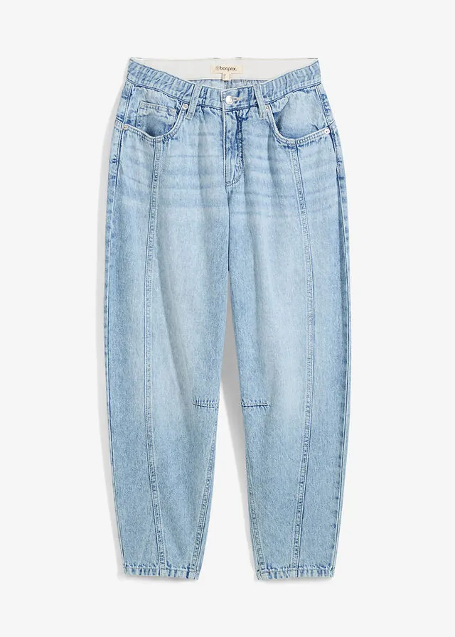 Vaqueros barrel, mid waist, cropped