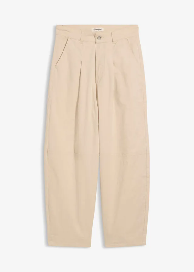 Culotte ligero de sarga con aspecto abullonado