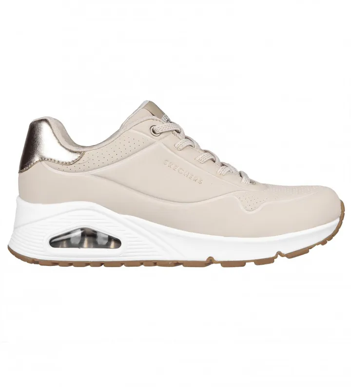Skechers para mujer. 155196 Zapatillas Uno - Shimmer Away beige (36), 3 a 5cm, Cordones, Casual, Deportivo, Running, Sportswear, Multideport