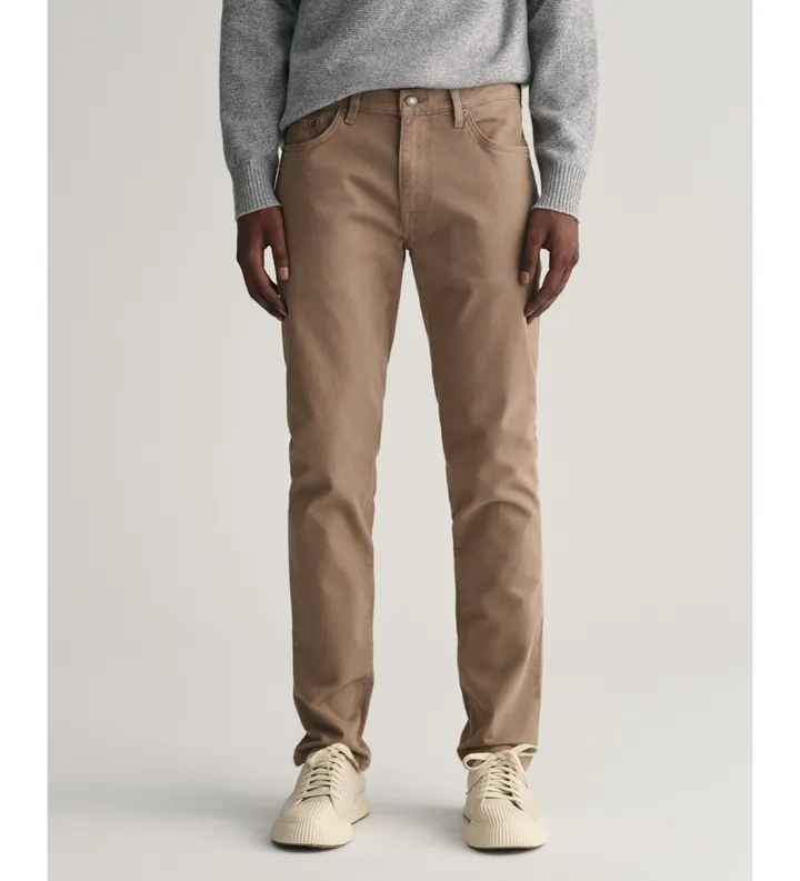 Gant para hombre. 1000262 Jeans Slim Fit Desert marrón (29/32), Casual, Algodón, Sostenible