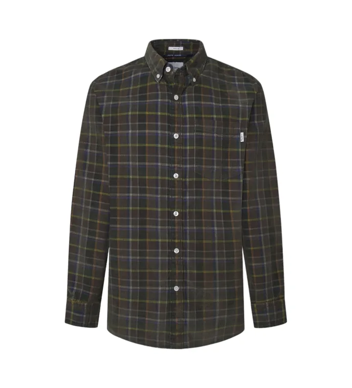 Pepe Jeans para hombre. PM308721 Camisa Max verde (M), Casual, Algodón, Manga larga