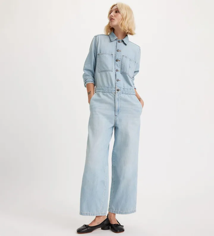 Levi's para mujer. A5930-0006 Mono Largo Iconic Lightweight azul (L), Casual, Algodón, Denim, Manga larga