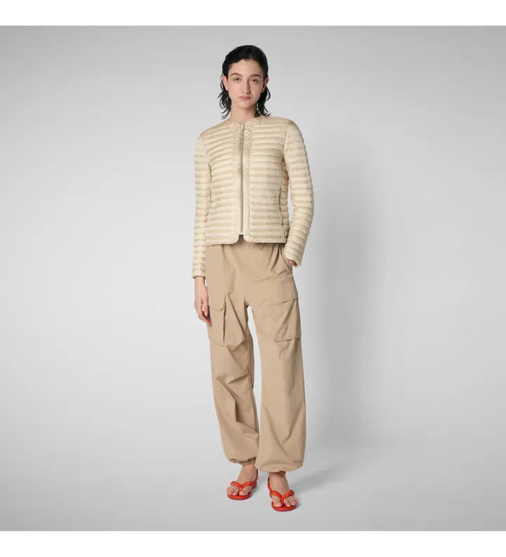 Save The Duck para mujer. D30614W-IRIS20 Chaqueta Carina beige (XL), Casual, Nylon, Manga larga
