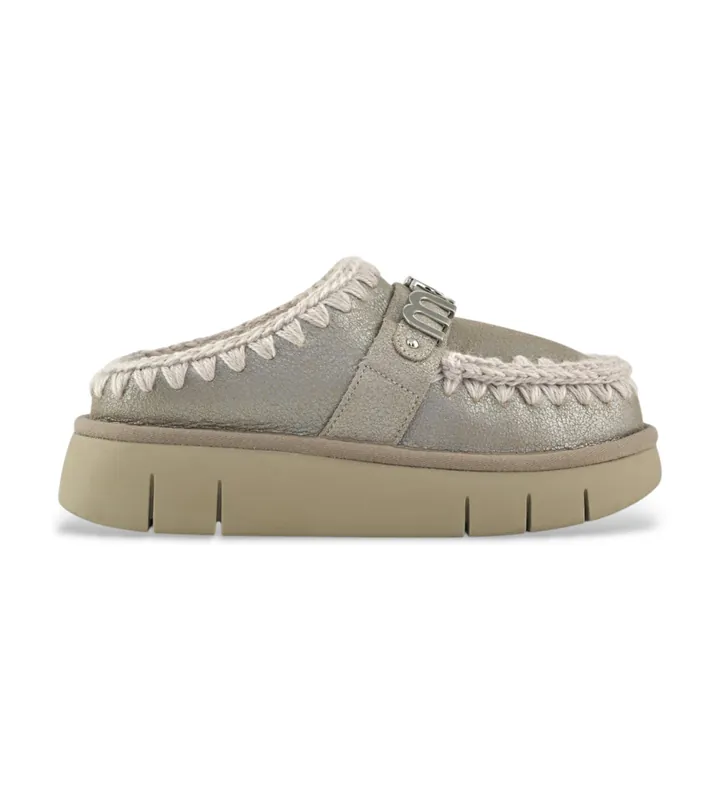Mou para mujer. MU.FW531001B Zuecos de Piel Special gris (37), 3 a 5cm, Ninguno, Casual