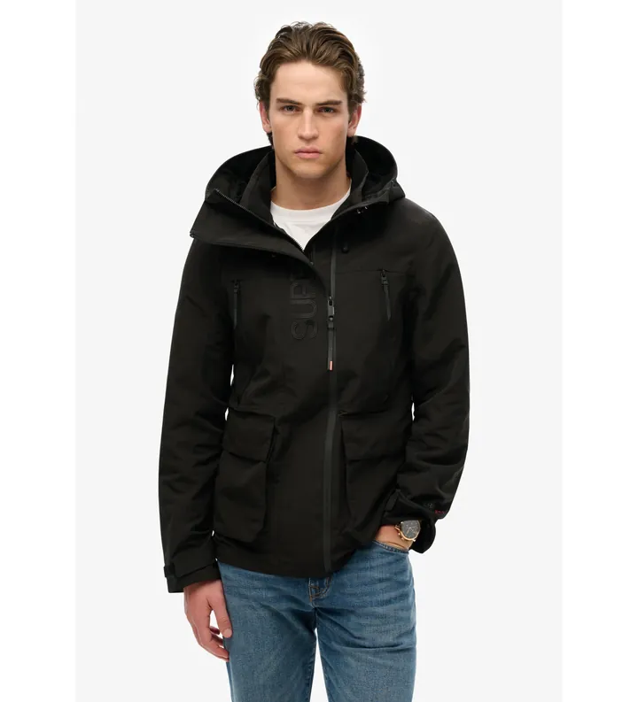 Superdry para hombre. M5012104A Chaqueta cortavientos Ultimate negro (L), Casual, Poliéster Reciclado, Sostenible