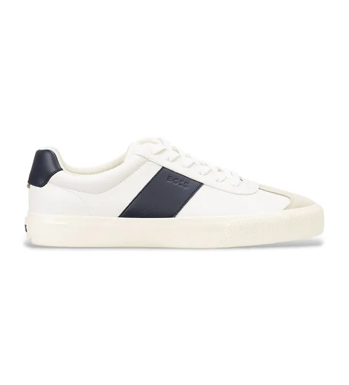 BOSS para hombre. 50557852 Zapatillas Aiden Teen blanco (42), Plano, Cordones, Casual