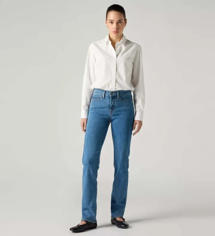 Levi's para mujer. 19631-0301 Jeans 314 Shaping Straight azul (25/32), Casual, Algodón, Denim