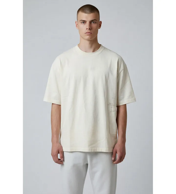 Ten c para hombre. 26CTCUH02015 Camiseta de manga corta blanco (L), Beige, Casual, Algodón