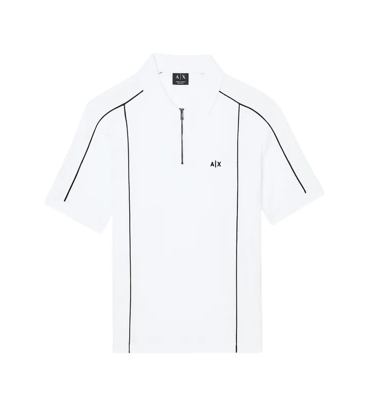 A|X Armani Exchange para hombre. XM002375AF10366U0009 Polo Elegant blanco (L), Casual, Algodón, Manga corta