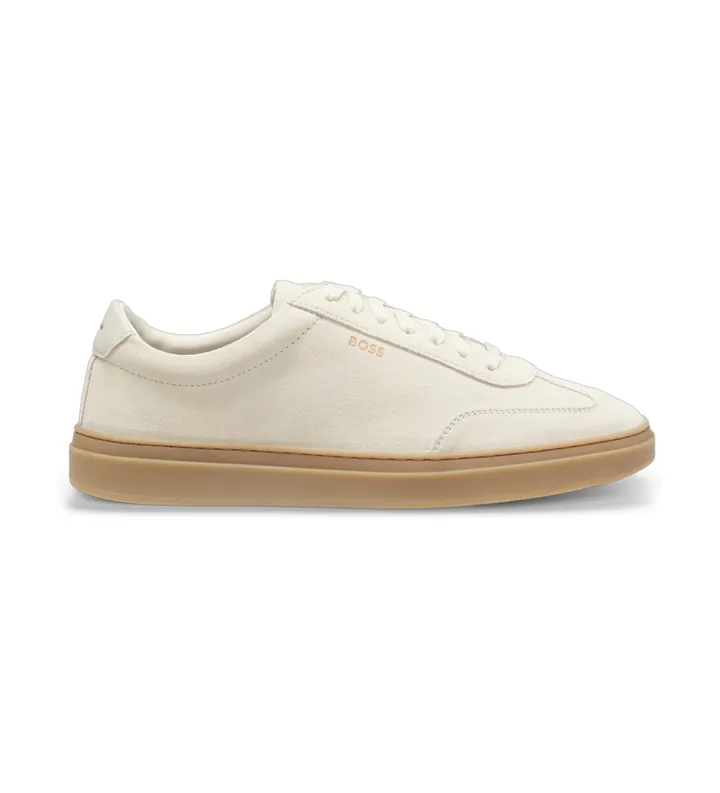 BOSS para hombre. 50554611 Zapatillas de piel Kieran beige (42), Plano, Cordones, Casual